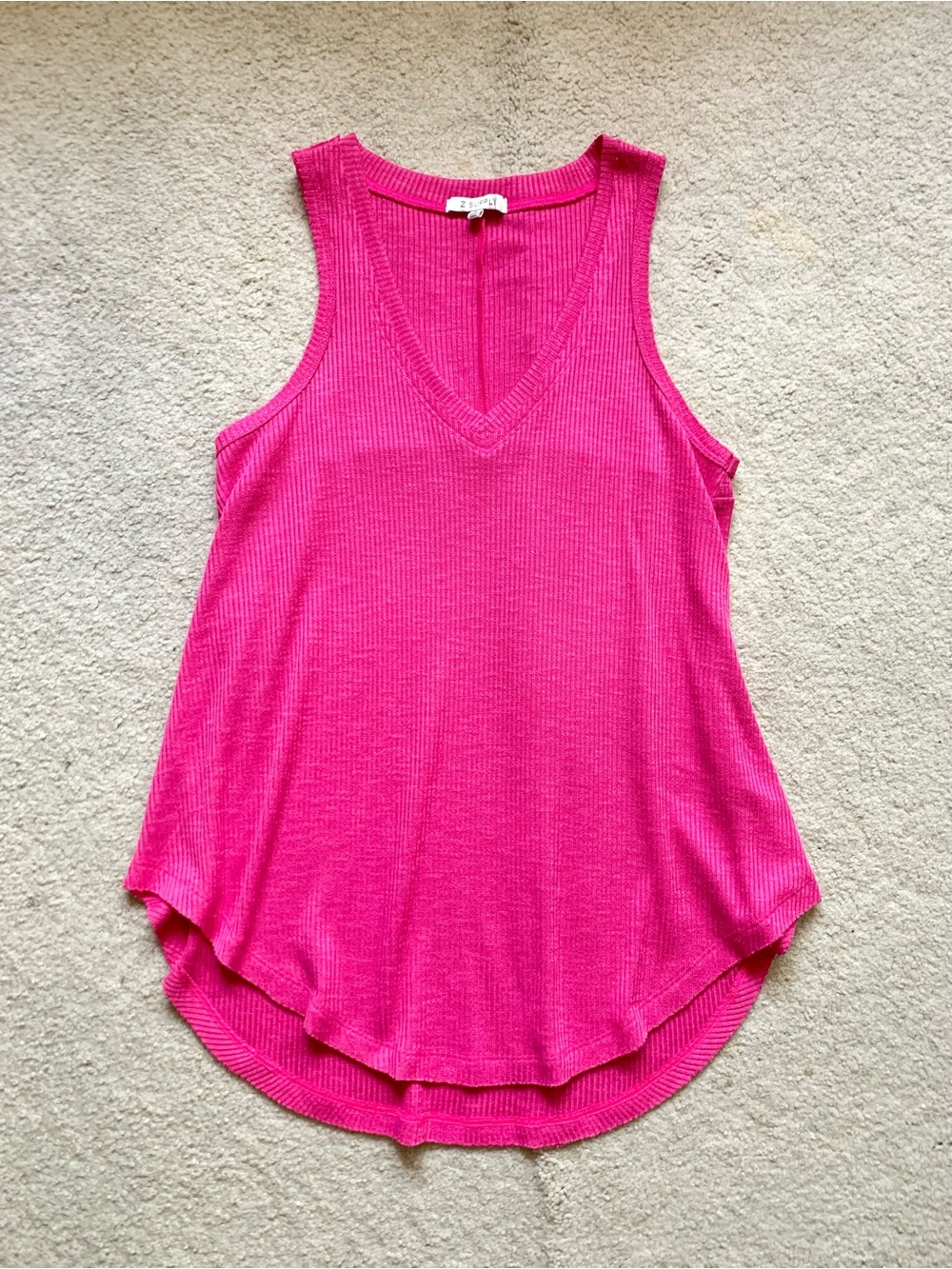 NWOT/ Z SUPPLY Sleeveless V-Neck Tunic Top, size S, Hot Pink